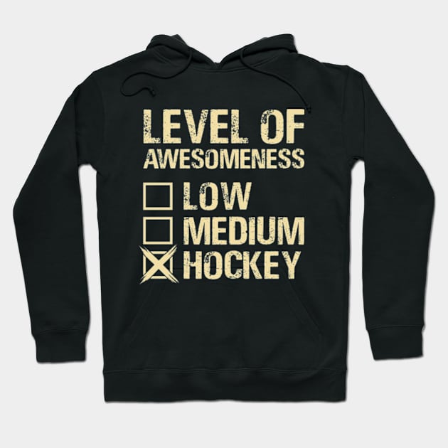 Level of Awesomeness Low Medium Hockey Hoodie by Shrtitude